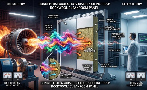 Rock wool cleanroom panel fire rating test
